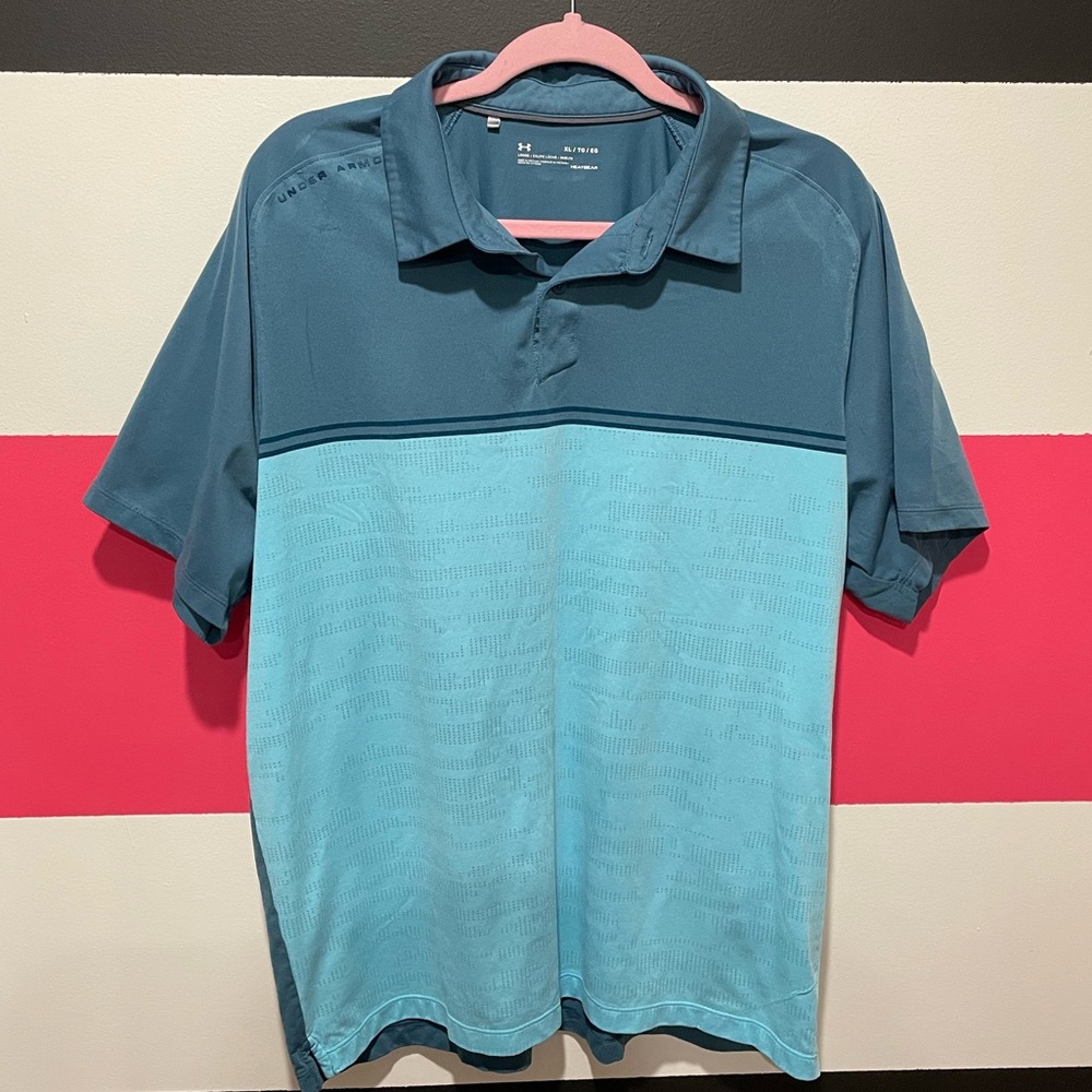 Under Armour Heat Gear Blue XL Golf Polo